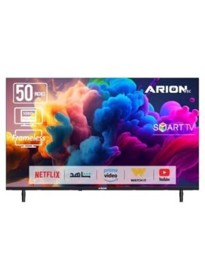 Arion 50" 4K UHD Smart Android TV, Ultra HD Resolution, A+ Grade Panel, Frameless Design, Wi-Fi – AR-50 T4S