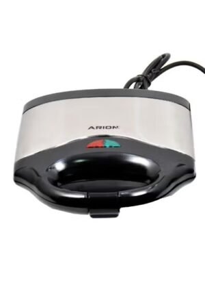 Arion 2-Slice Waffle Maker - 1000W Belgian Waffle Iron with Stainless Steel Decoration, Non-Stick Easy-Clean Plates, Cool Touch Handle & Upright Storage - Silver/Black