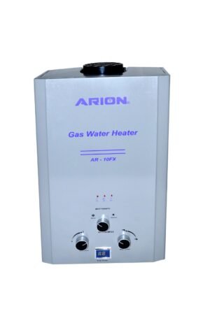 ARION AR-10FX Digital LPG (Cylinder Gas) Water Heater, 10 L/min, Silver