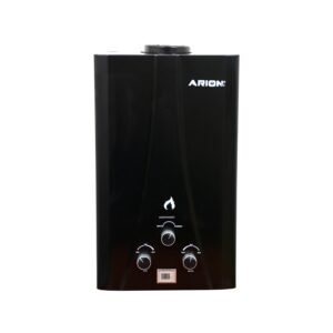 ARION AR-10FX 10L black LPG water heater, front view