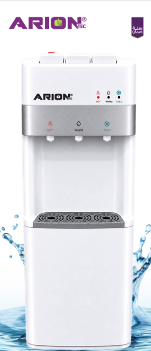 Arion Water Dispenser 3 Taps with CabinetAR-666: White- Black